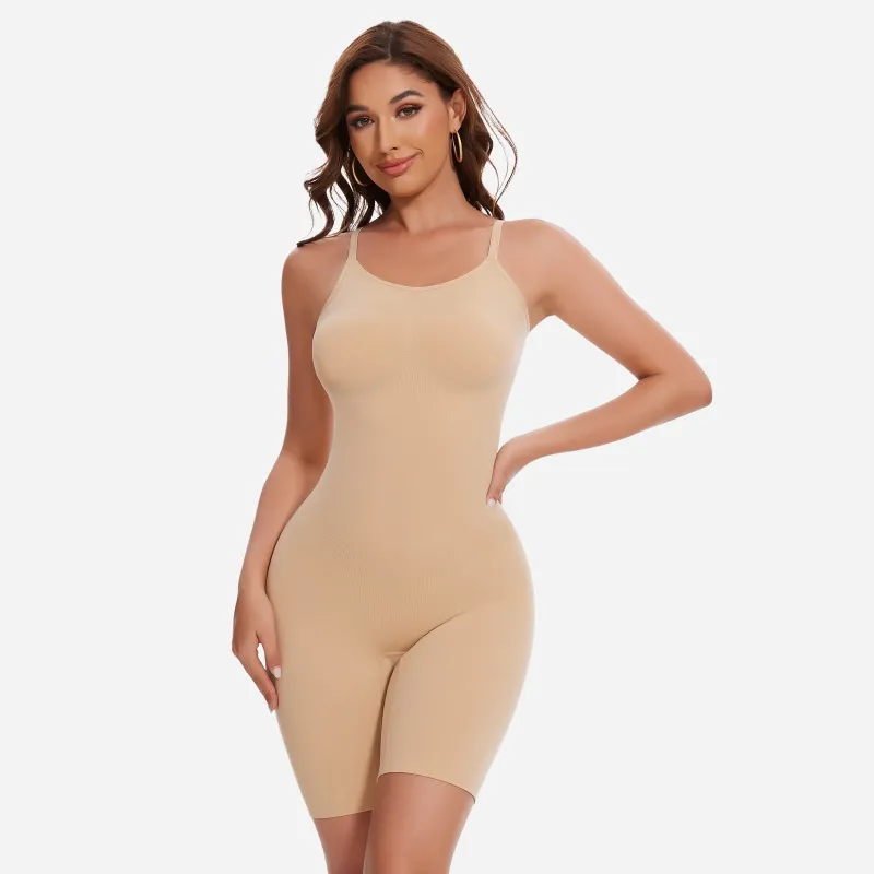 Joyshaper Smooth-Finish Mid Thigh Bodysuit Shapewear with Adjustable Straps sold by Joyshaper