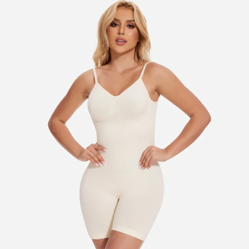 Joyshaper Mid Thigh Smooth-Finish Backless Shapewear Open Crotch Bodysuit sold by Joyshaper