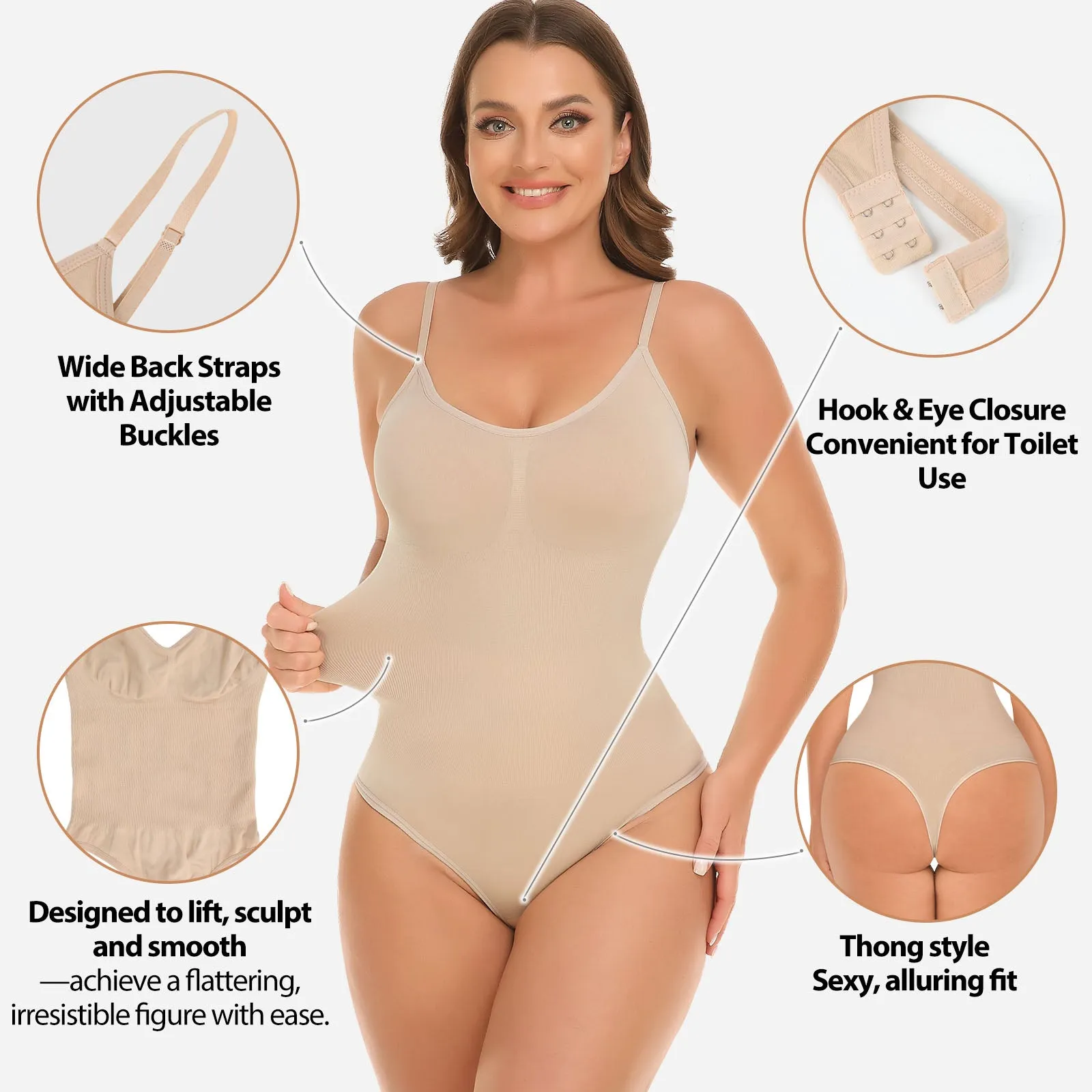 Joyshaper Figure Shaping Bodysuit with Tummy Control & Adjustable Straps sold by Joyshaper product image thumbnail 2