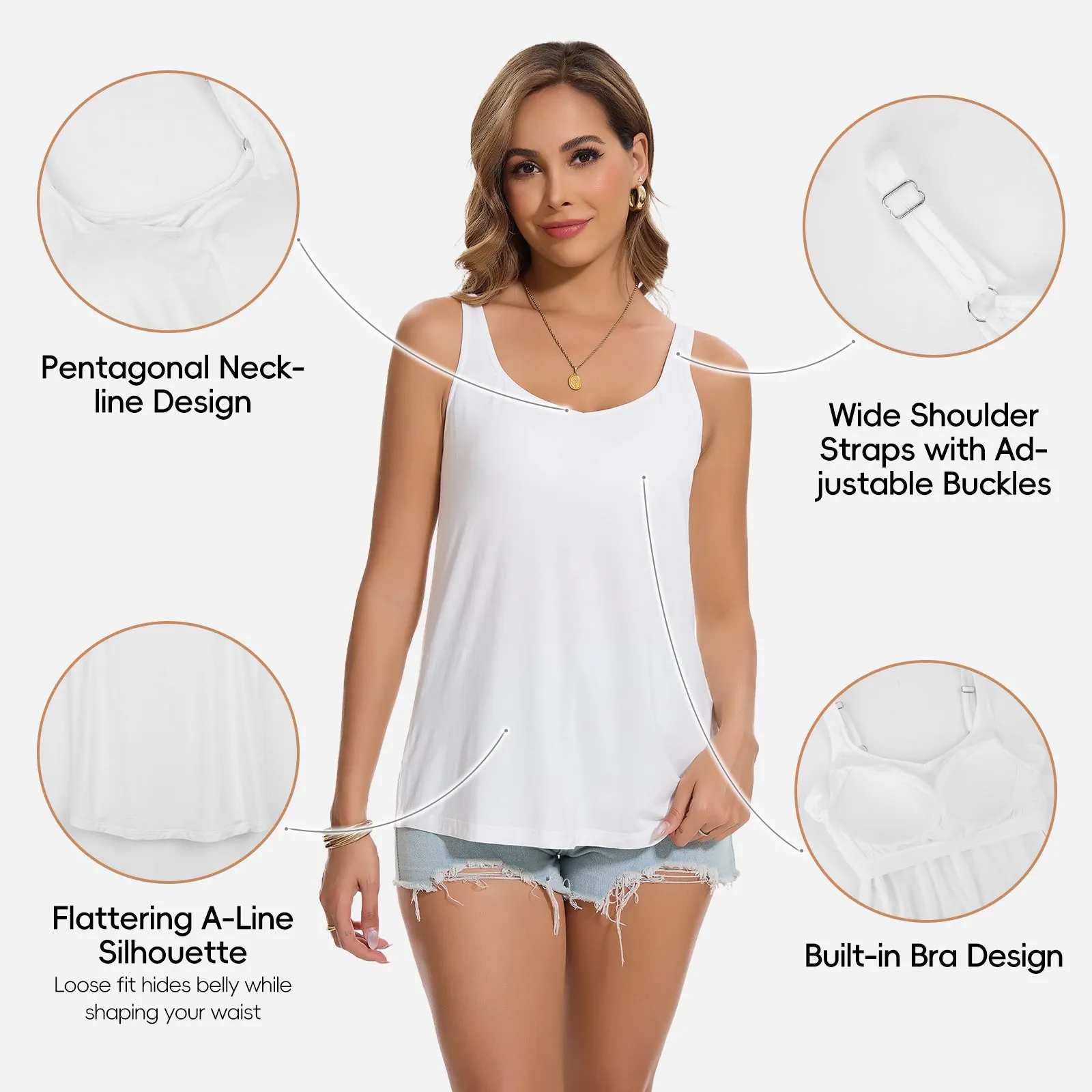 Joyshaper Women’s Sleeveless Tank Top with Built-in Bra Casual Fit sold by Joyshaper product image thumbnail 3