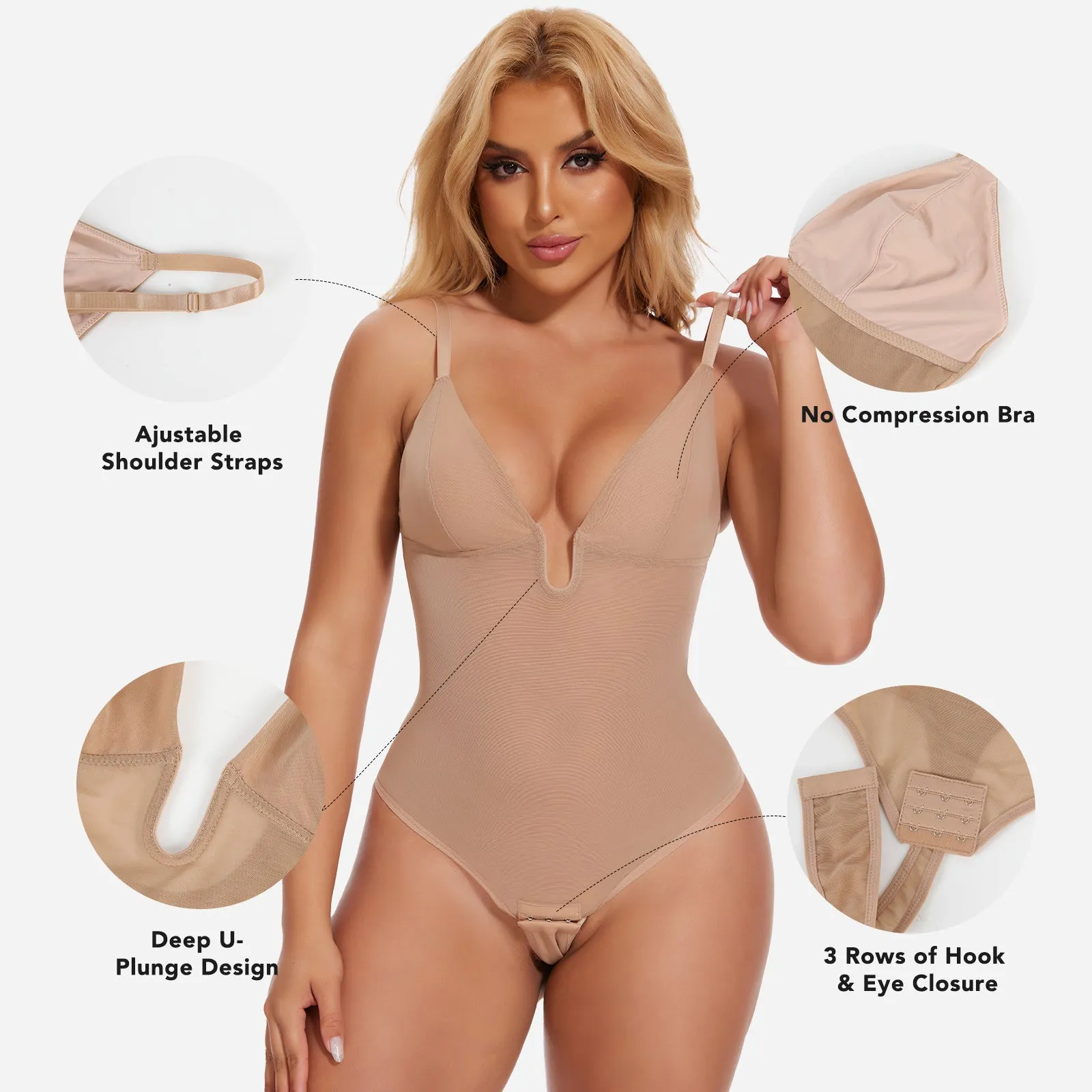 Joyshaper Low Back U Plunge Thong Shapewear Bodysuit sold by Joyshaper product image thumbnail 2