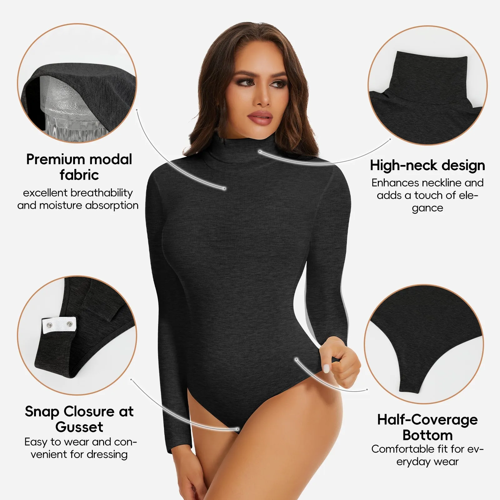 Joyshaper Turtle Neck Long Sleeve Bodysuit sold by Joyshaper product image thumbnail 2