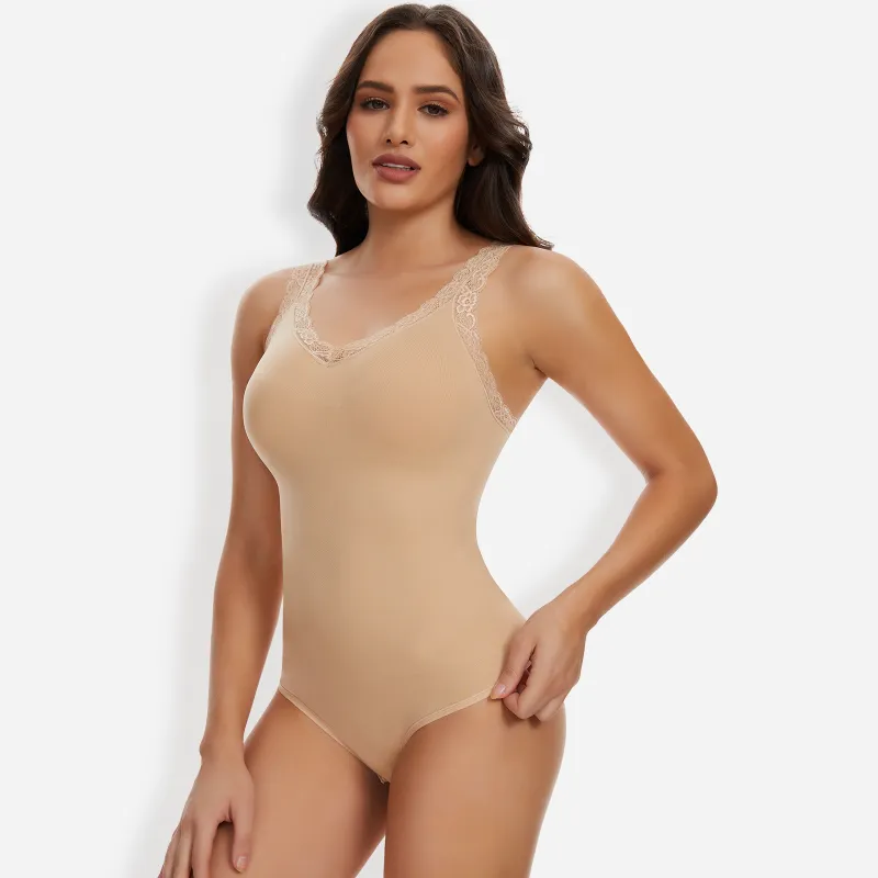 Joyshaper Lace V-Neck Shapewear Bodysuit sold by Joyshaper