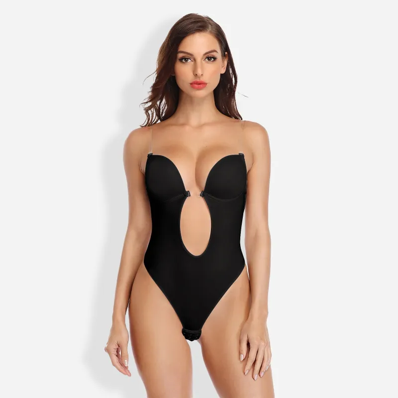 Joyshaper Plunging Deep V-Neck Strapless Backless Thong Bodysuit sold by Joyshaper