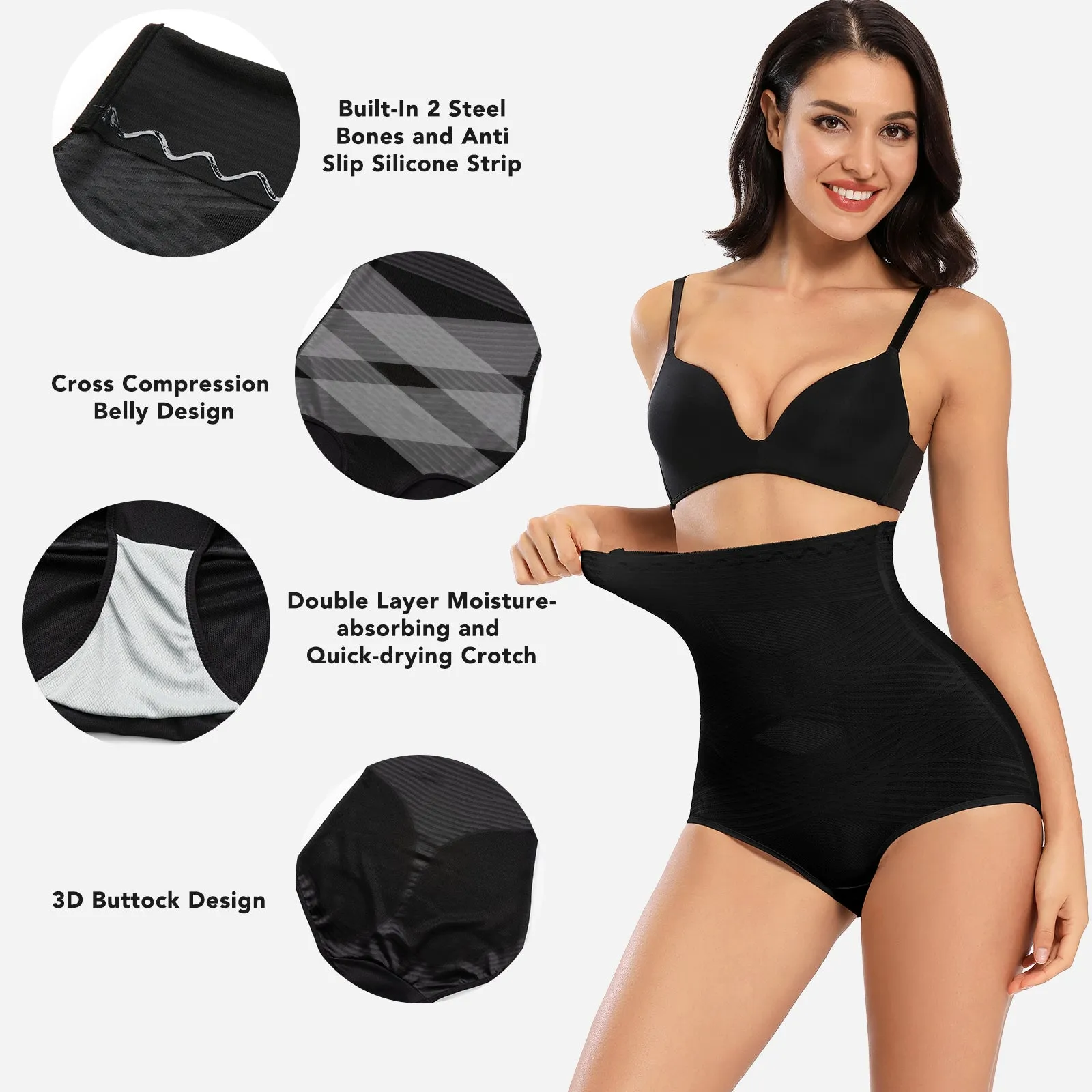 Joyshaper High Waisted Tummy Control Shapewear Panties Black sold by Joyshaper product image thumbnail 2