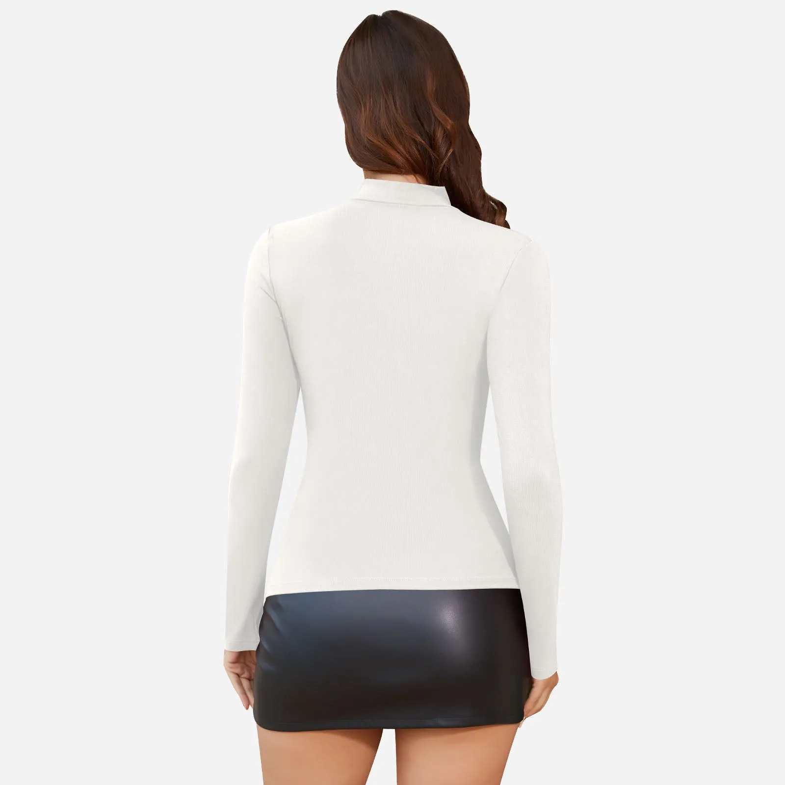 Joyshaper Women's Long Sleeve Mock Turtle Neck Tops Stretch Undershirt sold by Joyshaper product image thumbnail 5