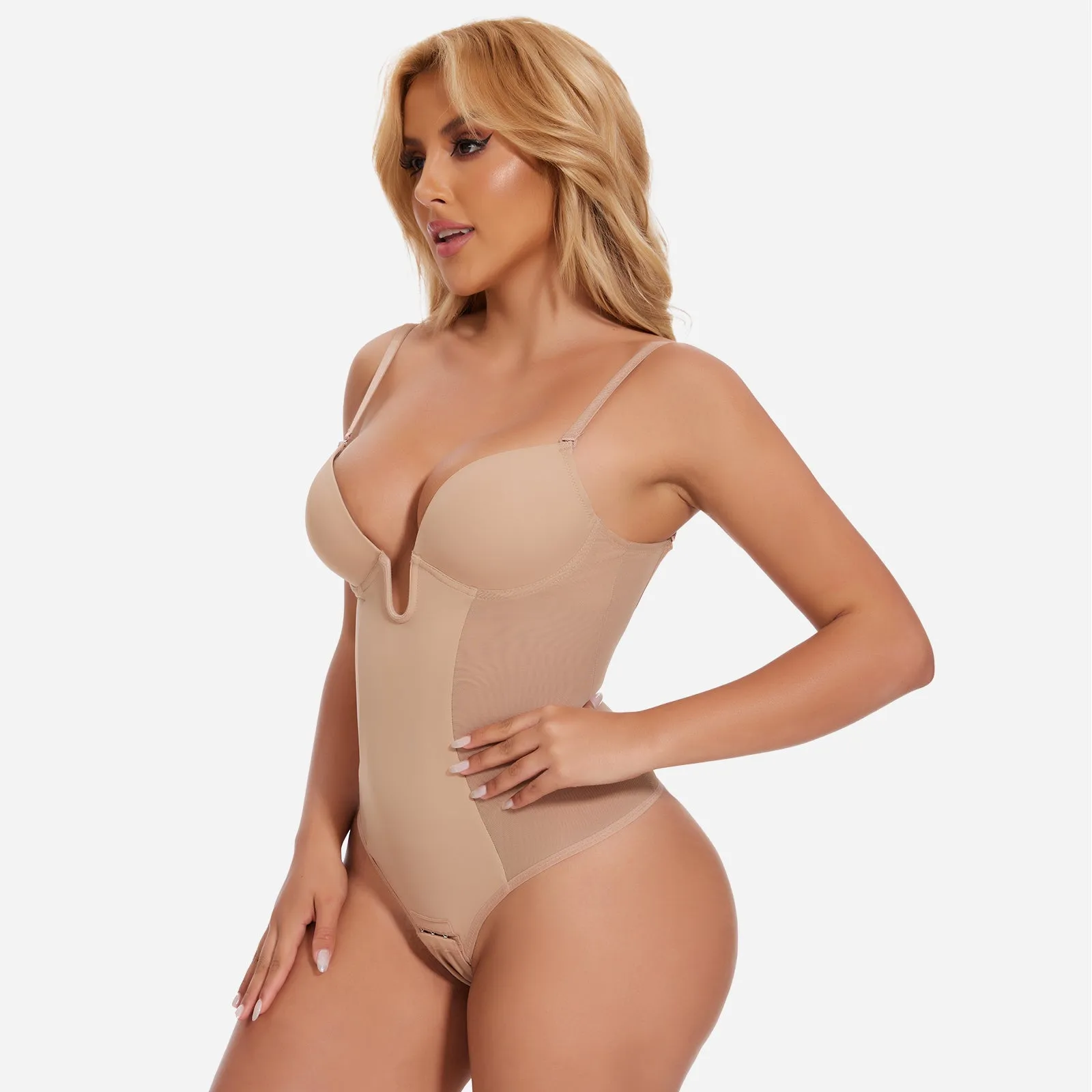 Joyshaper Built in Bra U-Plunge Backless Shapewear Thong Bodysuit sold by Joyshaper product image thumbnail 4
