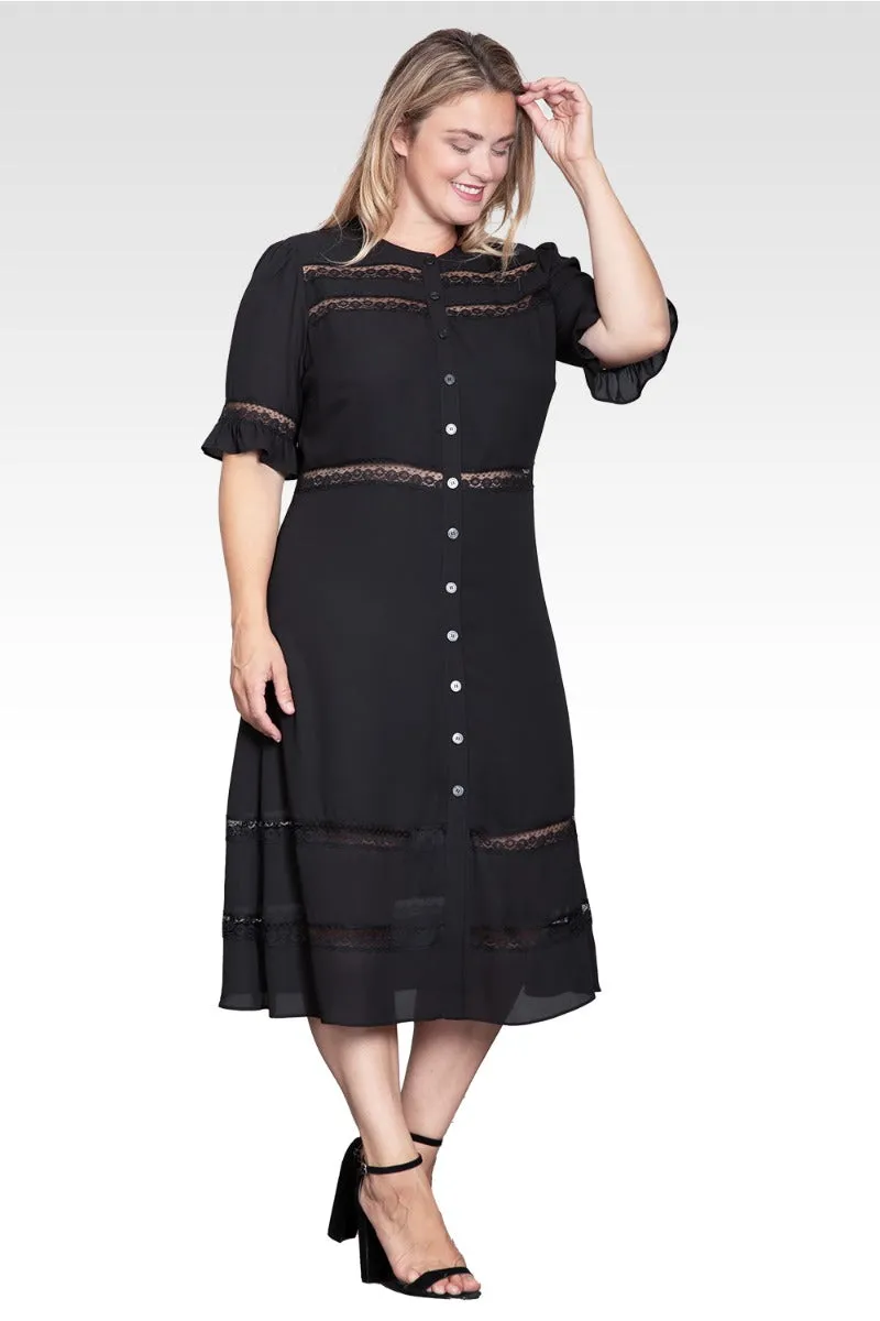 Elara Women's Plus Size Lace Detailing Trim Dress sold by Standards and Practices product image thumbnail 4