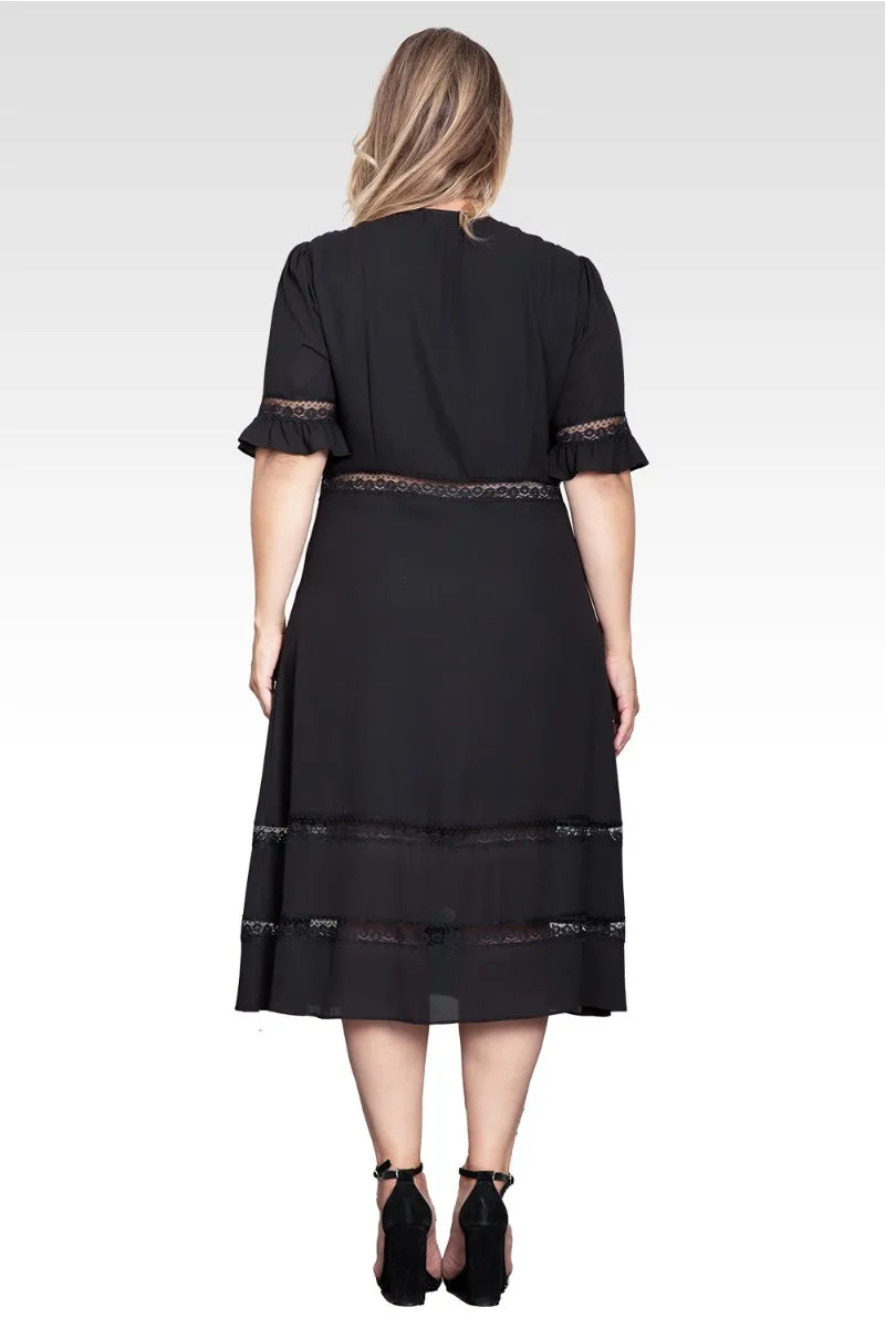 Elara Women's Plus Size Lace Detailing Trim Dress sold by Standards and Practices product image thumbnail 2