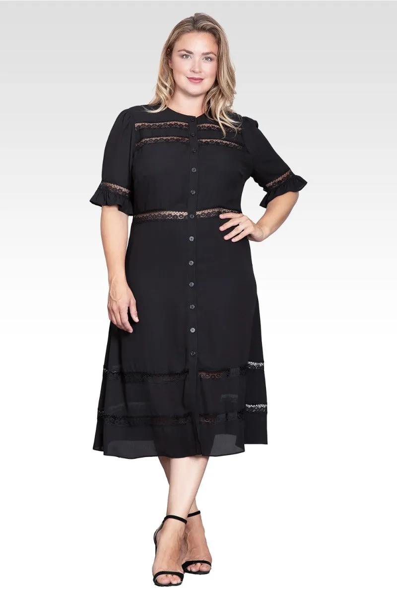 Elara Women's Plus Size Lace Detailing Trim Dress sold by Standards and Practices product image thumbnail 3