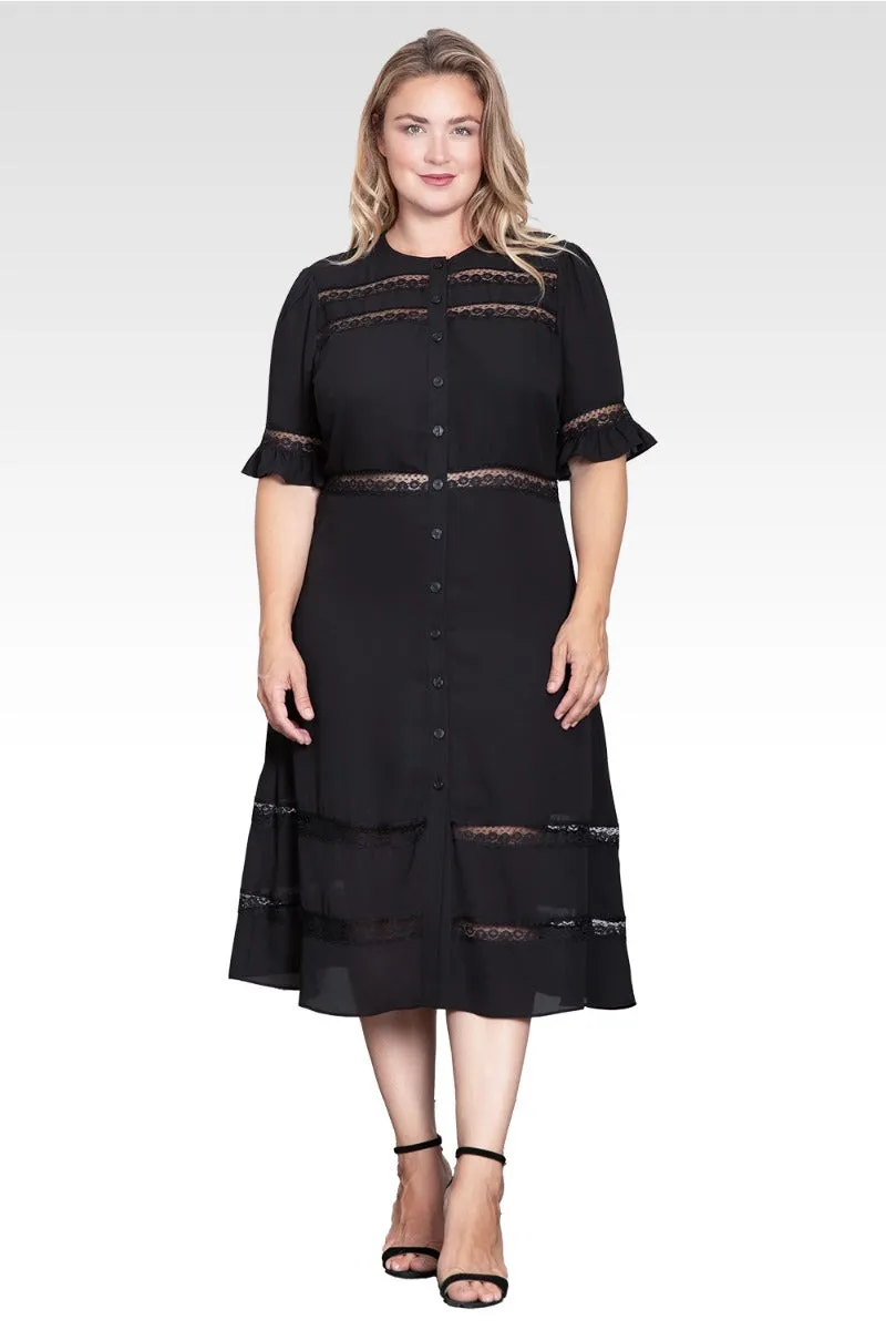 Elara Women's Plus Size Lace Detailing Trim Dress sold by Standards and Practices