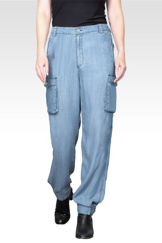 Lara Bleached Tencel Cargo Pants made by Standards and Practices
