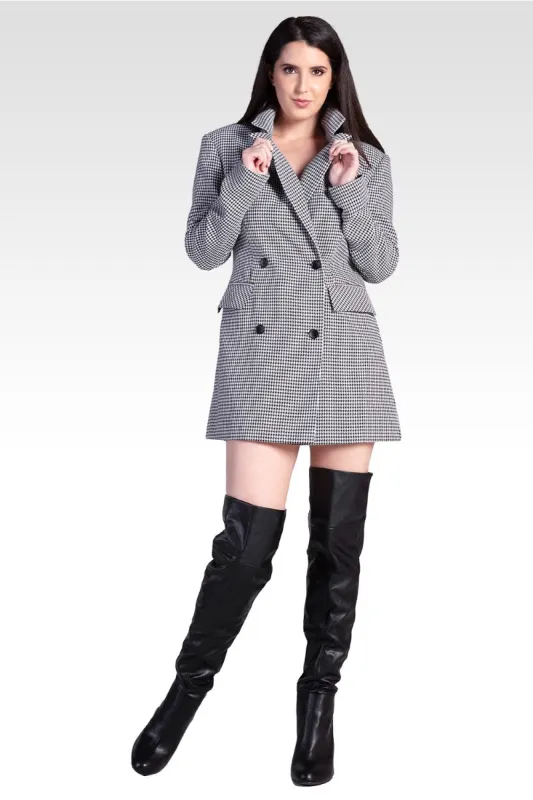 Ila Women's Houndstooth Double-Breasted Blazer Mini Dress made by Standards and Practices