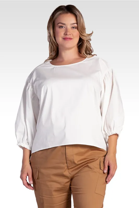 Saber Women's Plus Size Balloon Sleeve Cotton Chiffon Blouse sold by Standards and Practices