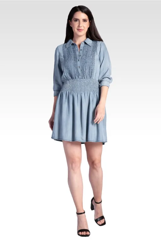 Felis Women's Tencel Smocked Waist Midi Shirt Dress made by Standards and Practices