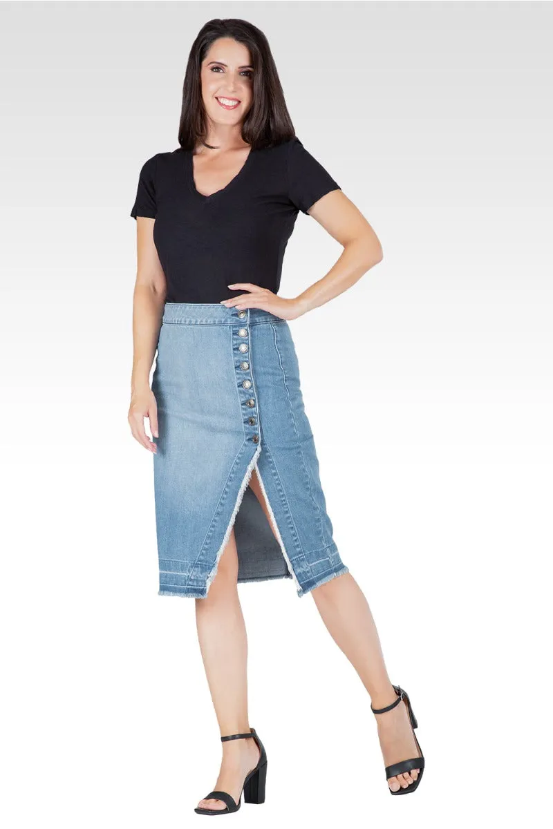 Alanis Women's Raw Edge Slit Skirt sold by Standards and Practices product image thumbnail 5