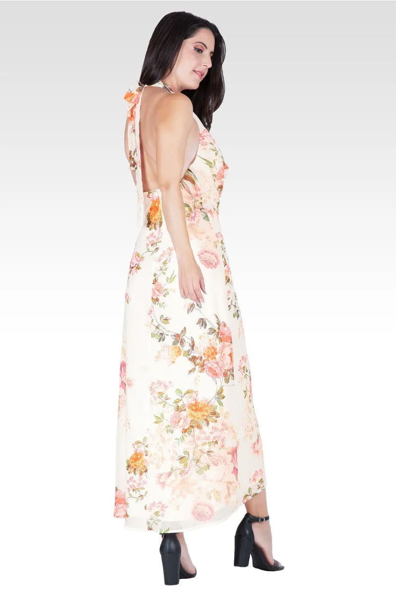 Akari Women's Floral Print Cowl Neck Backless Maxi Dress sold by Standards and Practices product image thumbnail 3