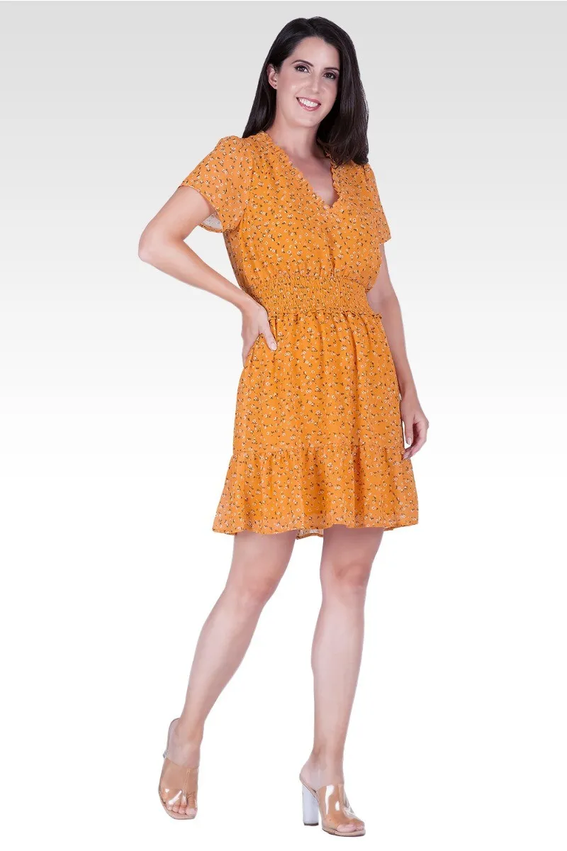 Zaria Women's Floral Print Short Sleeve Mini Dress sold by Standards and Practices product image thumbnail 5