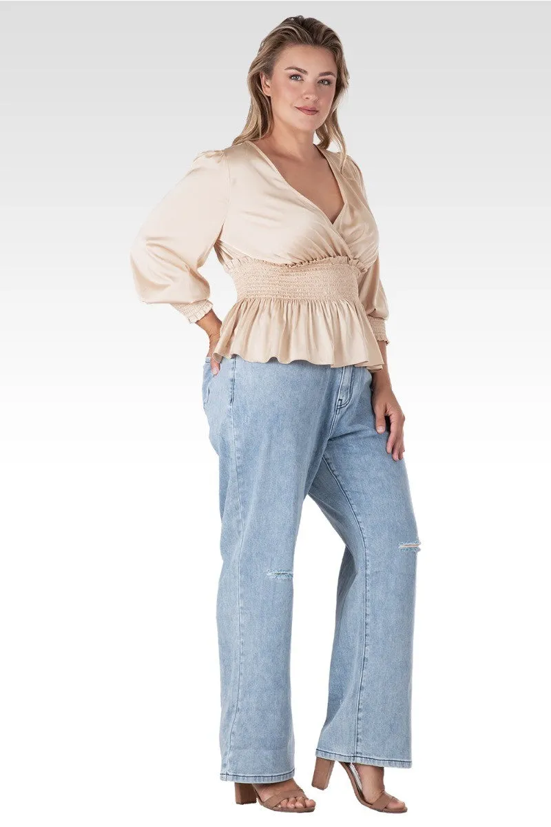 Alora Women's Plus Size Subtle Distressed Boyfriend Jeans sold by Standards and Practices product image thumbnail 5