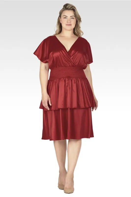 Rouge Women's Plus Size Iconic Satin Midi Dress made by Standards and Practices