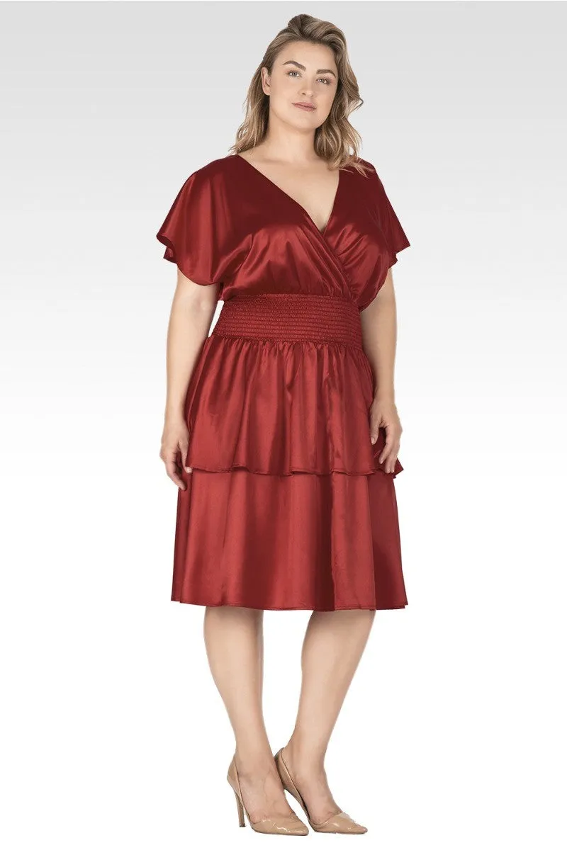 Rouge Women's Plus Size Iconic Satin Midi Dress sold by Standards and Practices product image thumbnail 4