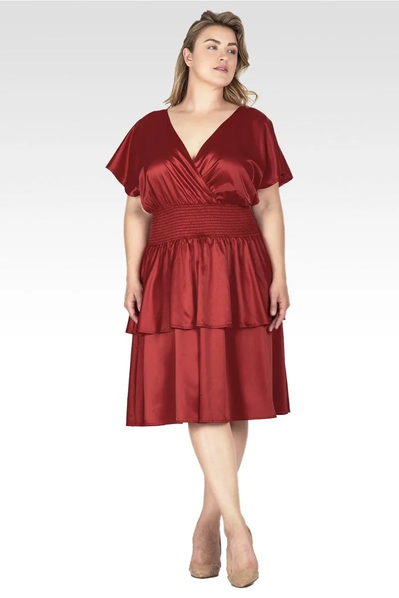 Rouge Women's Plus Size Iconic Satin Midi Dress sold by Standards and Practices product image thumbnail 3