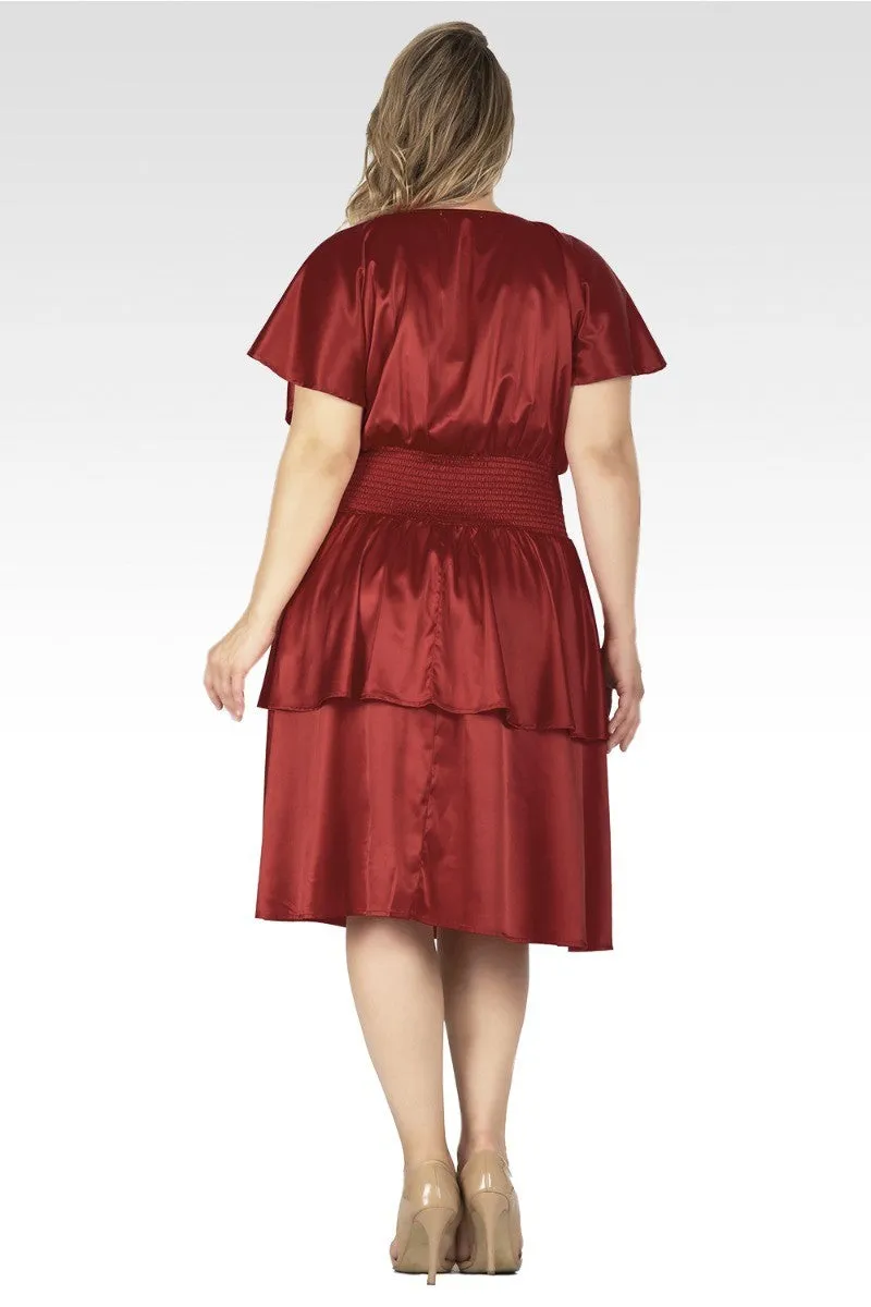 Rouge Women's Plus Size Iconic Satin Midi Dress sold by Standards and Practices product image thumbnail 2