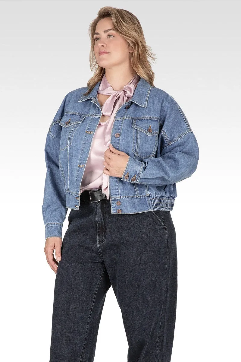 River Women's Cropped Denim Plus Size Jacket sold by Standards and Practices product image thumbnail 4