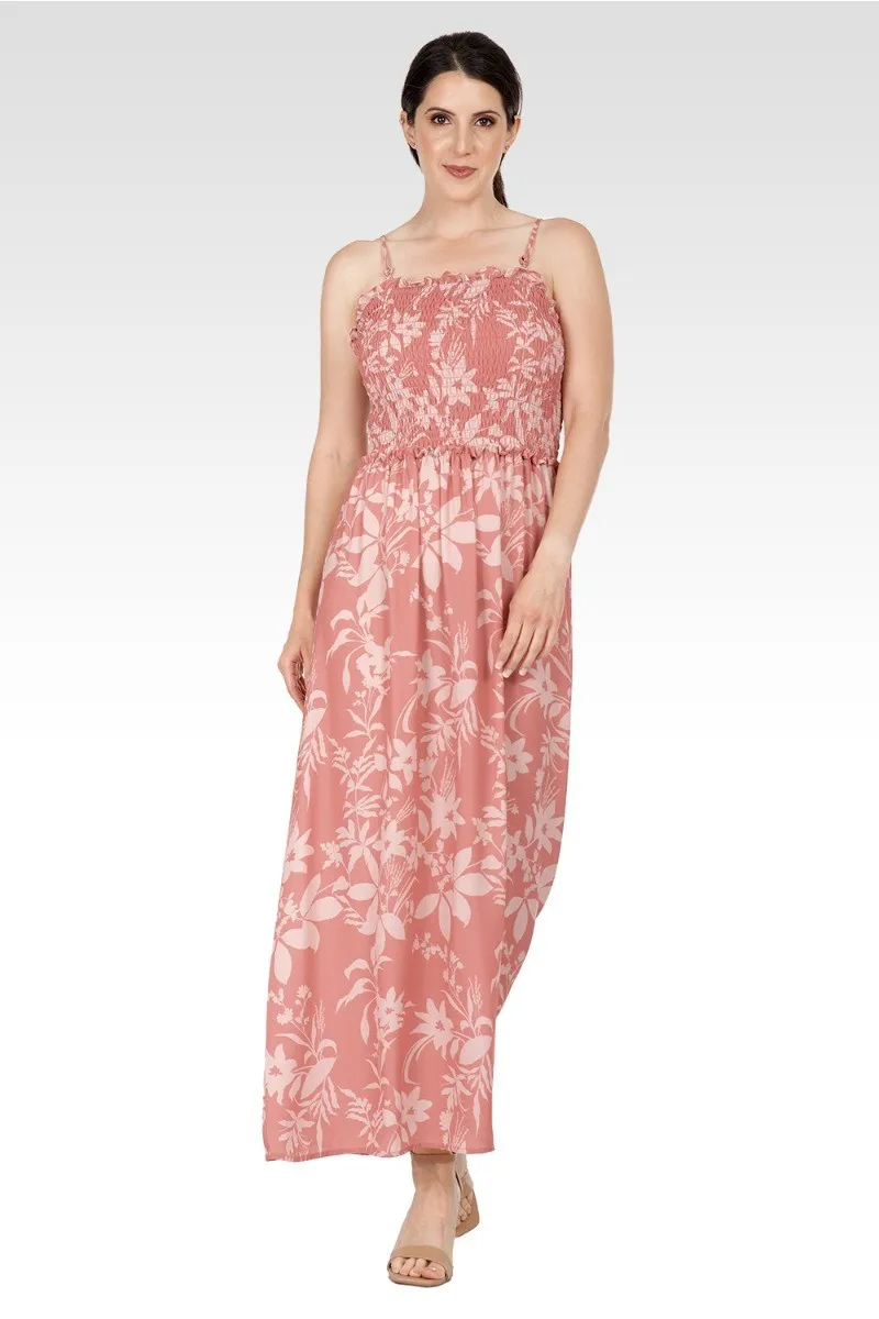 Layla Women's Spaghetti Strap Smocked Bodice Maxi Dress sold by Standards and Practices