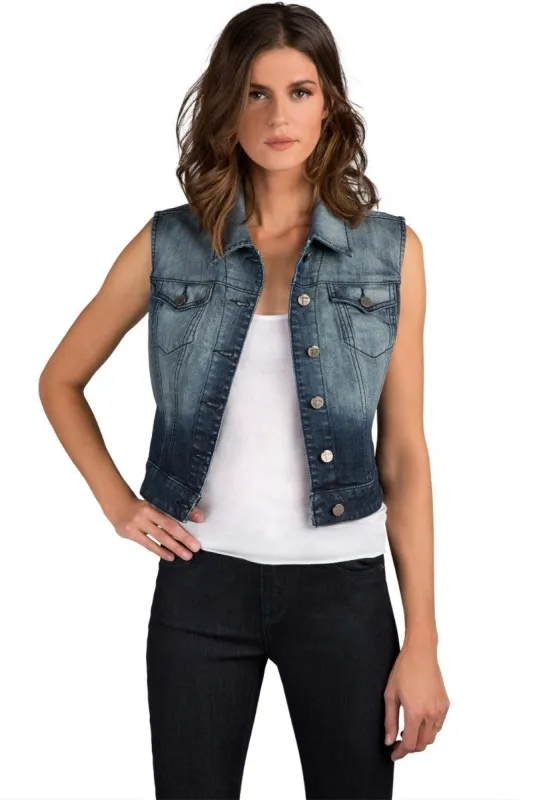Davina Ombre Navy Denim Vests sold by Standards and Practices