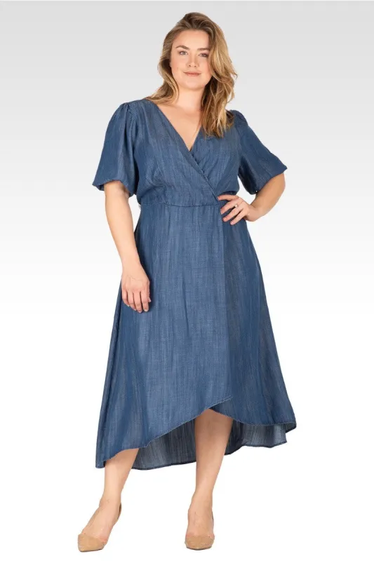 Lilly Women's Plus Size Puff Sleeves High Low Tencel Dress sold by Standards and Practices