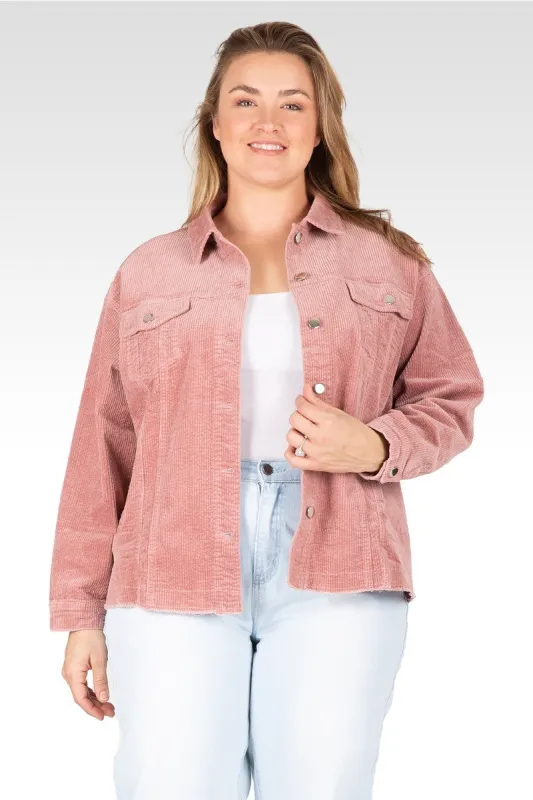 Jane Women's Plus Size Corduroy Jacket - Mauve sold by Standards and Practices