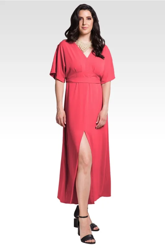 Scarlett Women's V Neck Kimono Sleeves Maxi Dress - Rose sold by Standards and Practices