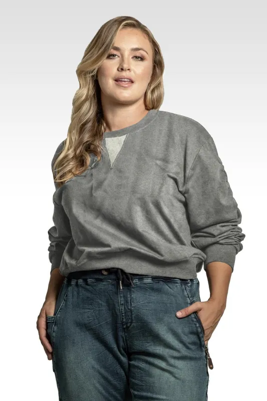 Arie Women's Plus Size French Terry Long Sleeve Ruched Pullover Sweatshirt sold by Standards and Practices