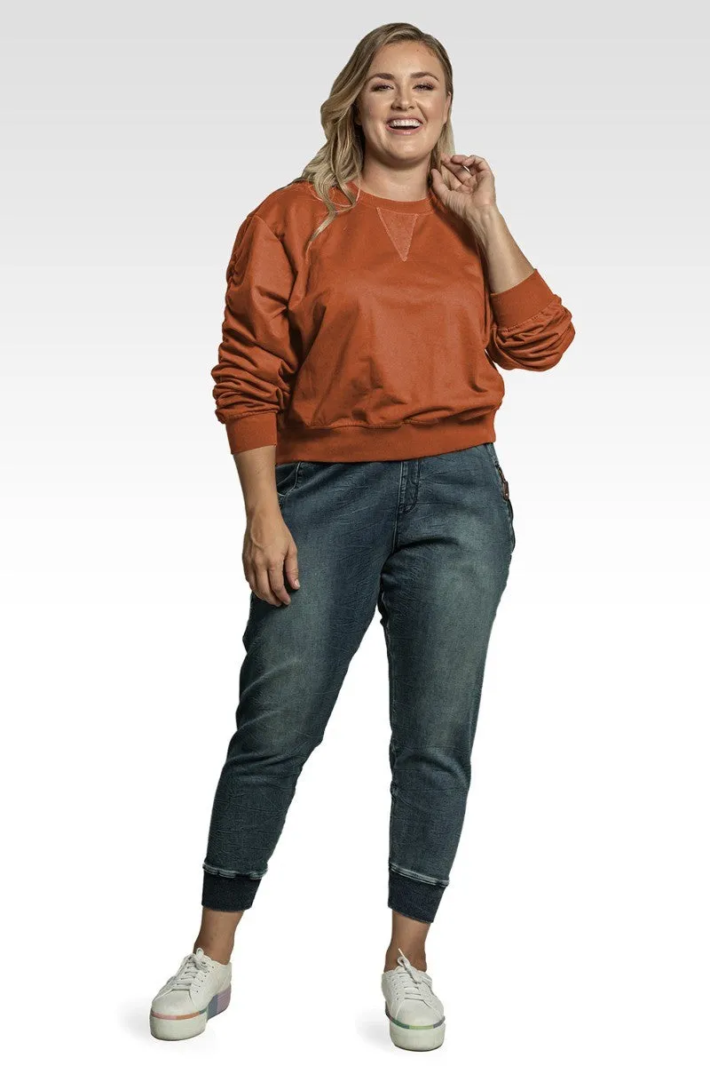 Arie Women's Plus Size French Terry Long Sleeve Ruched Pullover Sweatshirt sold by Standards and Practices product image thumbnail 3