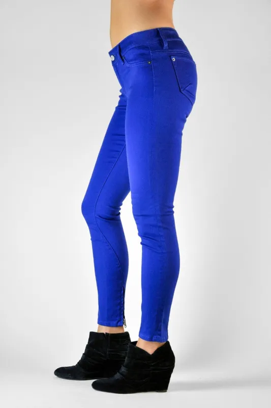 Saint Pacific Blue Back Zip Cropped Skinny Jeans made by Standards and Practices