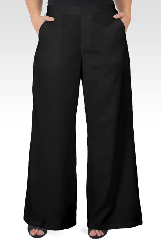 Plus Size Marnie Black High Waist Wide Leg Pants made by Standards and Practices