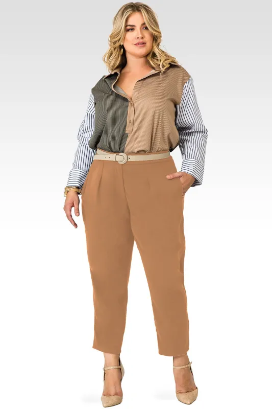 Plus Size Sabrina Single Pleated Narrow Leg Trouser Ankle Pant made by Standards and Practices