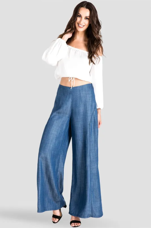 Perry Denim Tencel Palazzo Pants sold by Standards and Practices