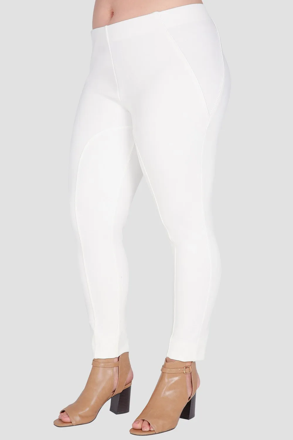 Plus Size Belinda Ivory Ponte Moto Skinny Pants sold by Standards and Practices product image thumbnail 2