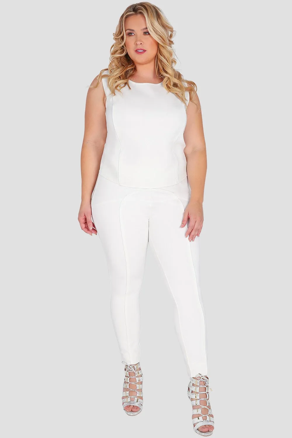 Plus Size Louise White Ponte Skinny Pants sold by Standards and Practices product image thumbnail 2