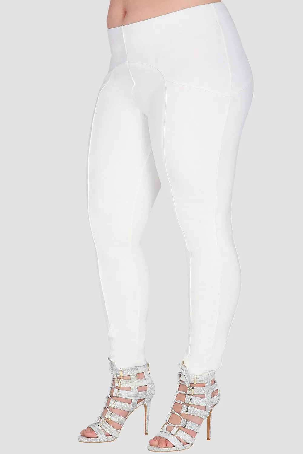 Plus Size Louise White Ponte Skinny Pants sold by Standards and Practices