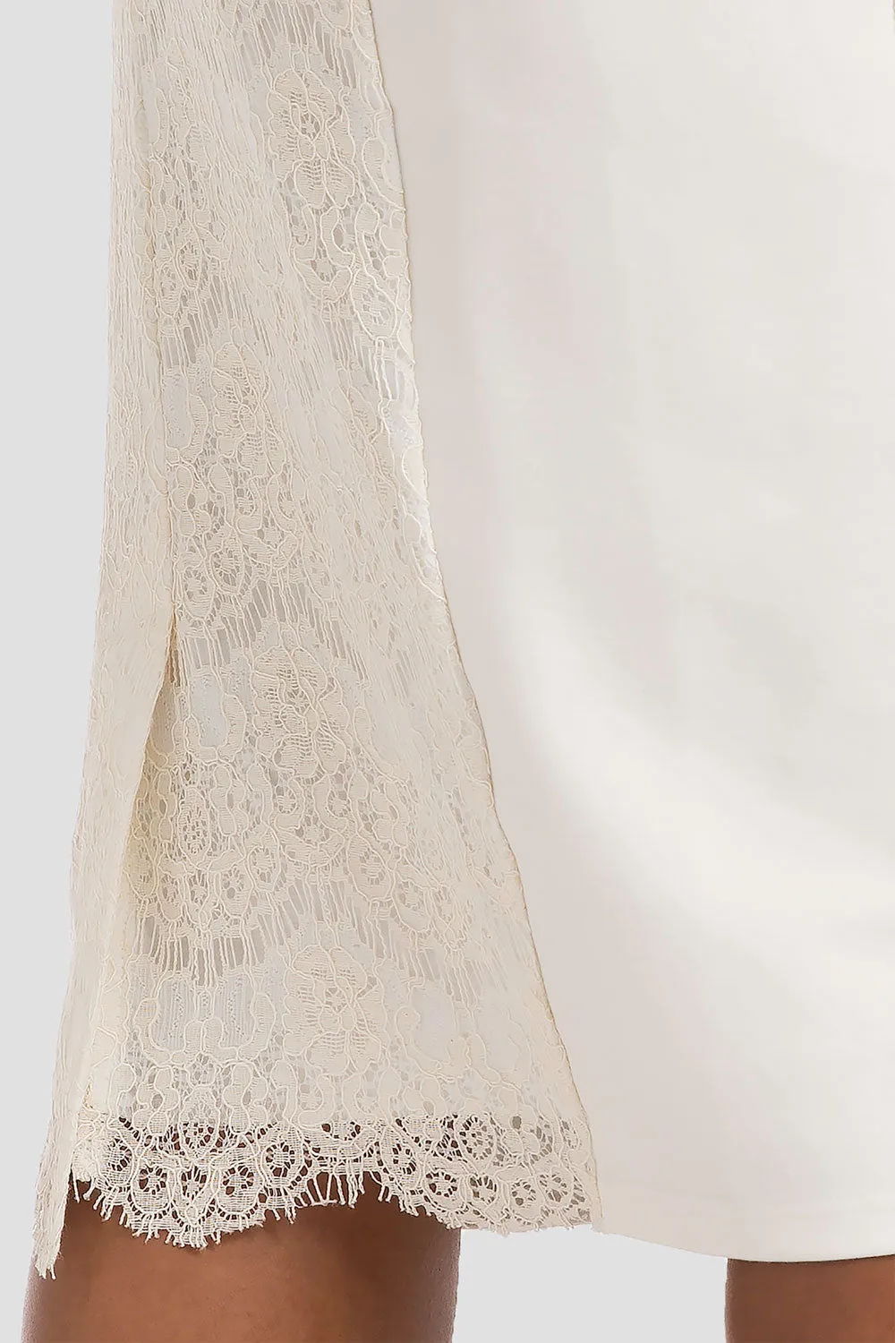 Tori Ivory Pencil Skirt in Ponte and Lace sold by Standards and Practices product image thumbnail 5