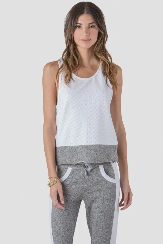 Nicole Scoop Neck Mix Media French Terry Tank Top made by Standards and Practices