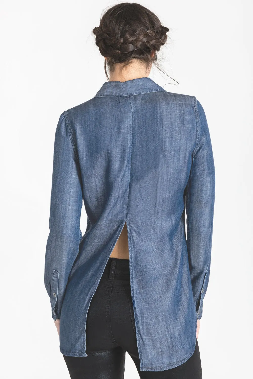 Kristine Dual Tone Tencel Button Down Shirt sold by Standards and Practices product image thumbnail 3