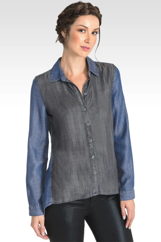 Kristine Dual Tone Tencel Button Down Shirt made by Standards and Practices
