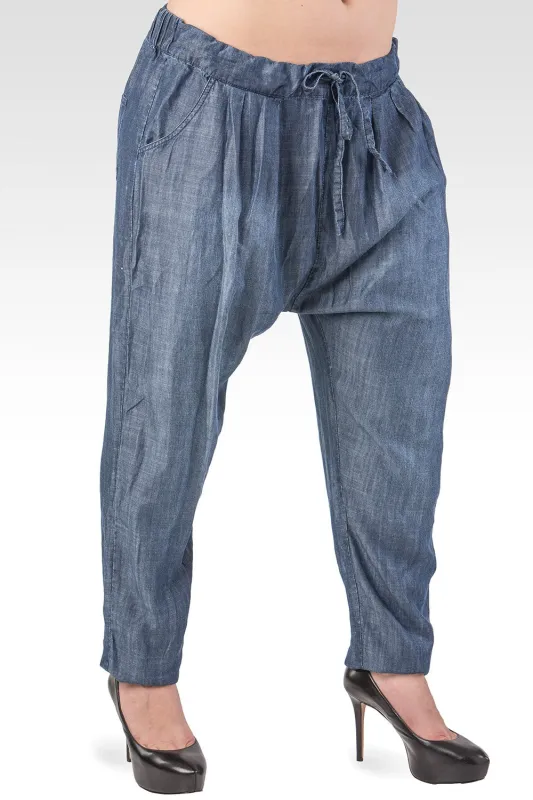 Elizabeth Light Wash Indigo Tencel Jogger Pants - SP Plus sold by Standards and Practices