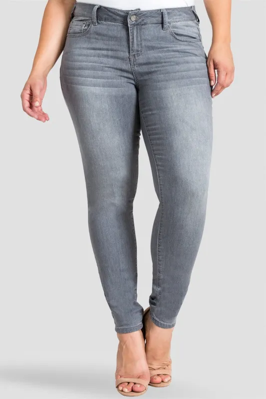 Minnie Charcoal Stretch Denim Midrise Skinny Jeans - SP Plus made by Standards and Practices