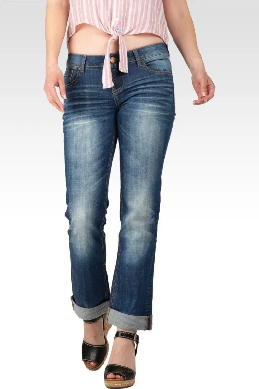 X-Boyfriend Heavy Hand Sand Whisker Detail Rolled Jeans sold by Standards and Practices