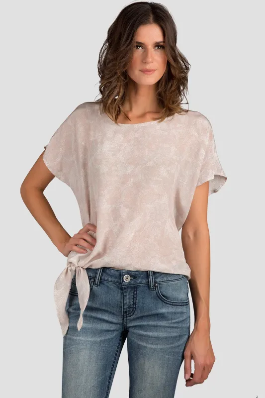 Anita Lace Printed Side Tie With Back Detail Silk Blouse made by Standards and Practices